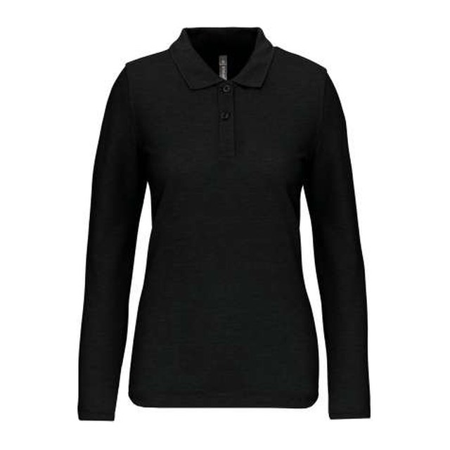 Ladies' Long-Sleeved Polo Shirt – Black