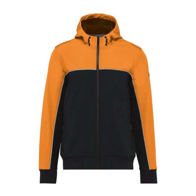 Unisex 3-Layer Two-Tone Bionic Softshell Jacket – Black/Orange