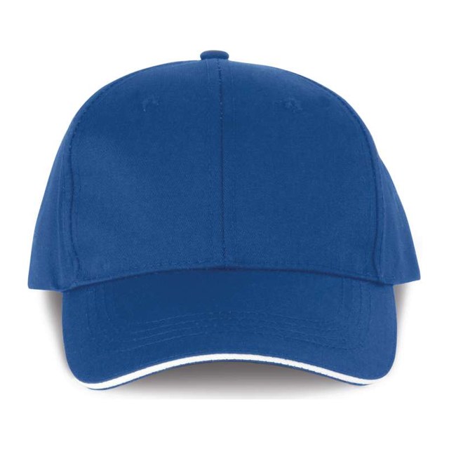 Oekotex Certified 6 Panels Cap With Sandwich Peak – Royal Blue/White
