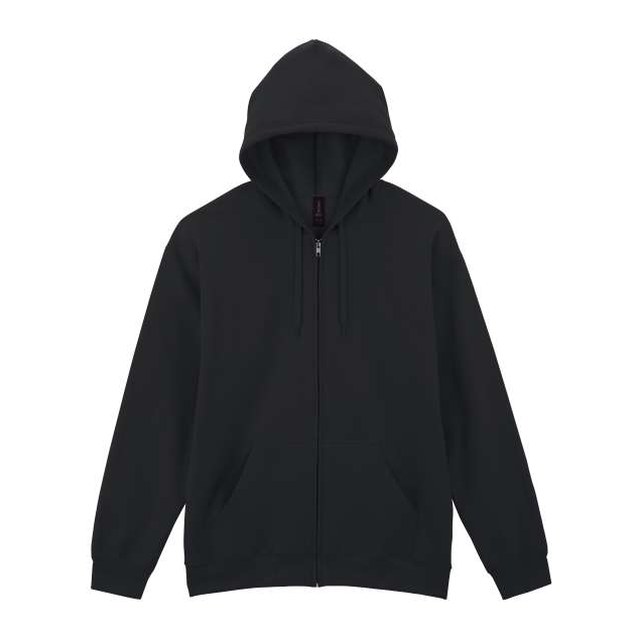 Softstyle™ Midweight Fleece Adult Full Zip Hooded Sweatshirt – Black
