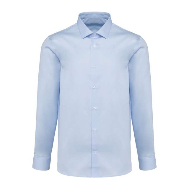 Men's Long-Sleeved Twill Shirt – Essential Light Blue