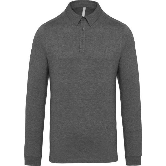 Men's Long Sleeved Jersey Polo Shirt