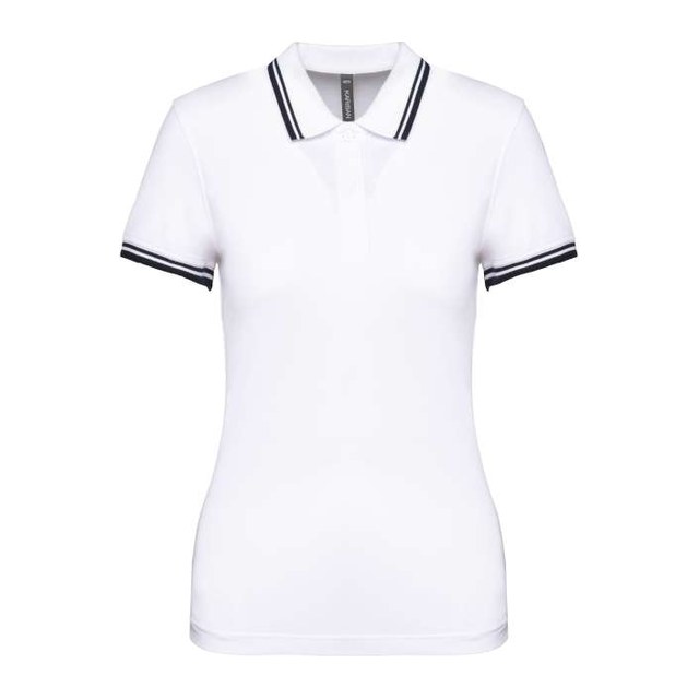 Ladie's Short-Sleeved Poloshirt With Contrasting Piping