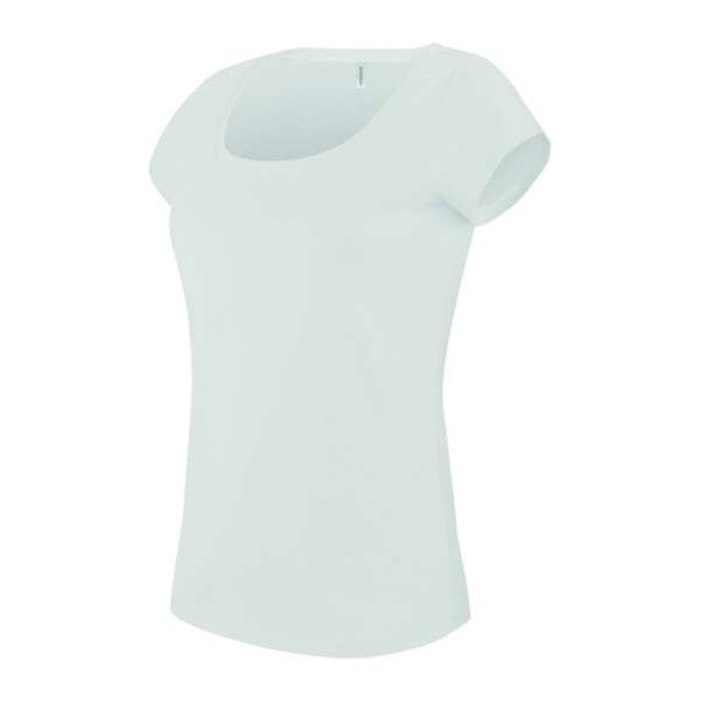 Ladies’ Boat Neck Short-Sleeved T-Shirt – White