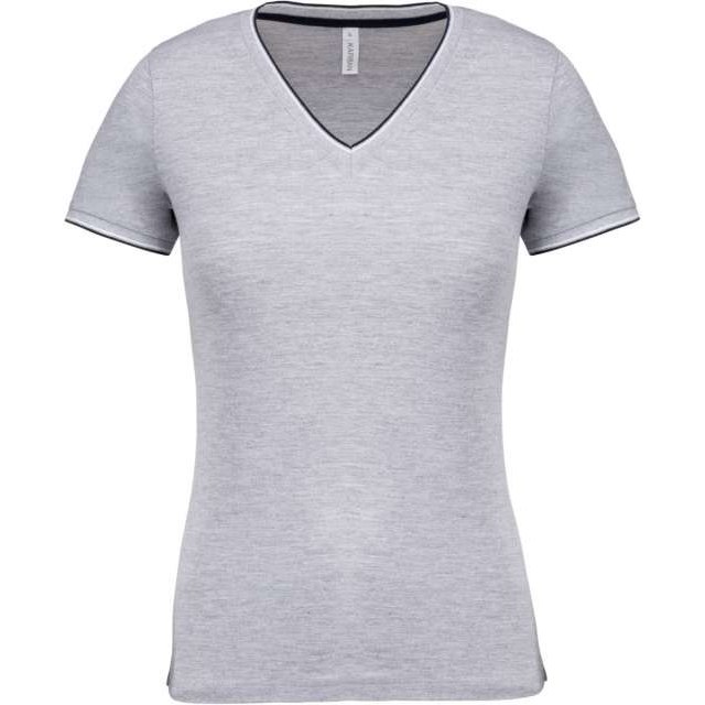 Ladies' Piqué Knit V-Neck T-Shirt