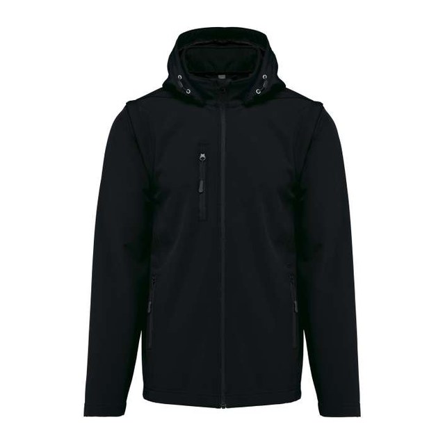 Unisex 3-Layer Softshell Hooded Jacket With Removable Sleeves