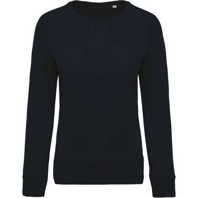 Ladies’ Organic Cotton Crew Neck Raglan Sleeve Sweatshirt – Navy