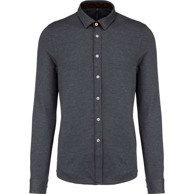 Long-Sleeved Jacquard Knit Shirt