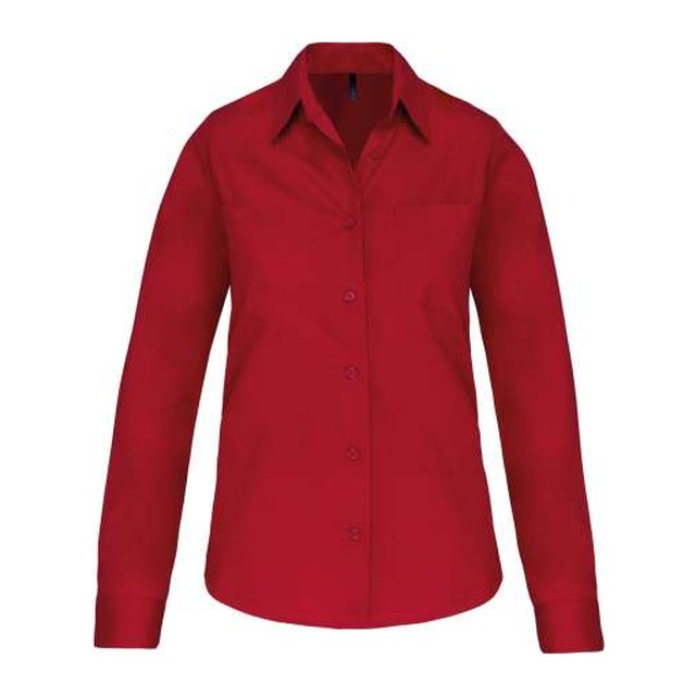 Ladies' Long-Sleeved Cotton Poplin Shirt
