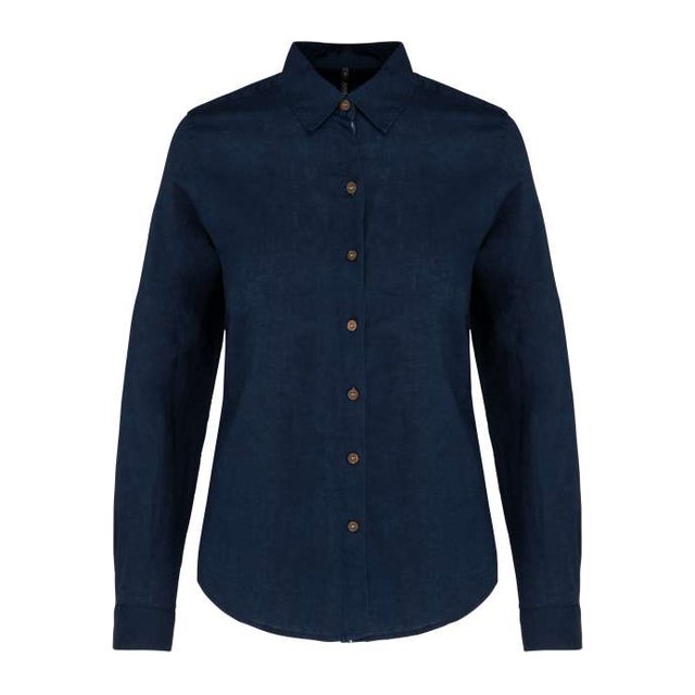 Ladies' Long Sleeve Linen And Cotton Shirt