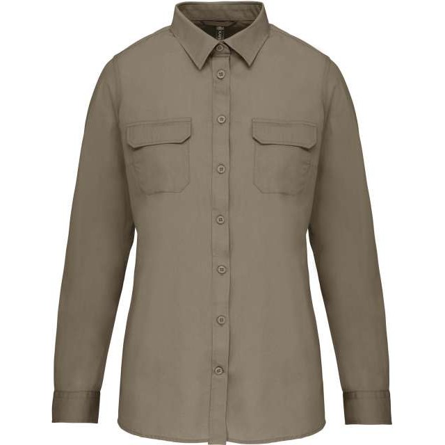 Ladies' Long-Sleeved Safari Shirt – Light Khaki