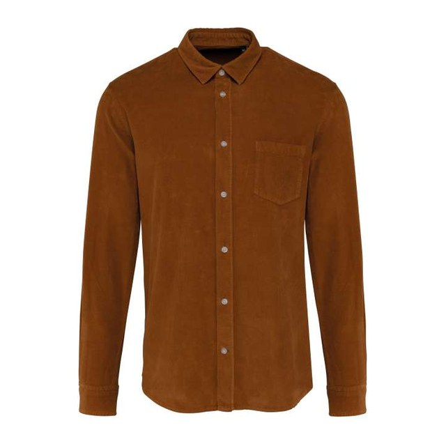 Men's Long-Sleeved Corduroy Shirt – Washed Brandy