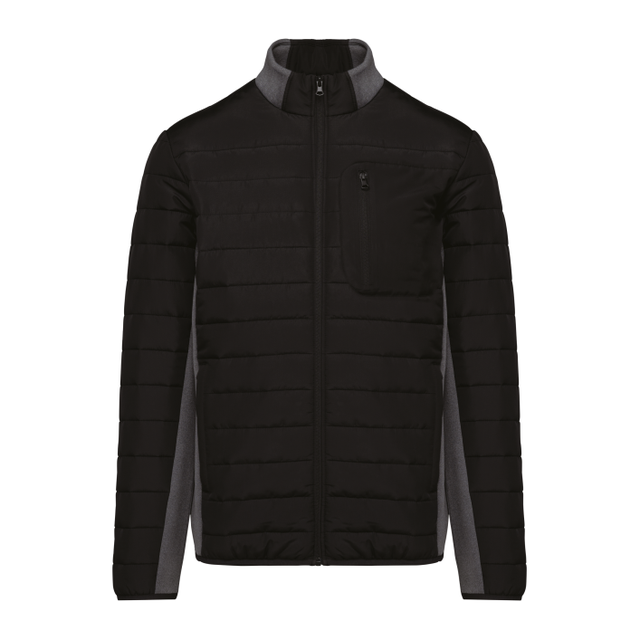 Men's Bi-Material Padded Jacket – Black/Dark Grey Heather