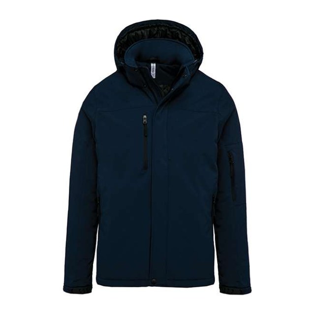 Men's Hooded Softshell Lined Parka – Navy