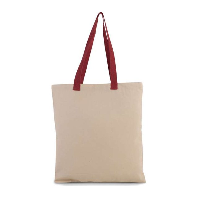 Flat Canvas Shopper With Contrast Handle