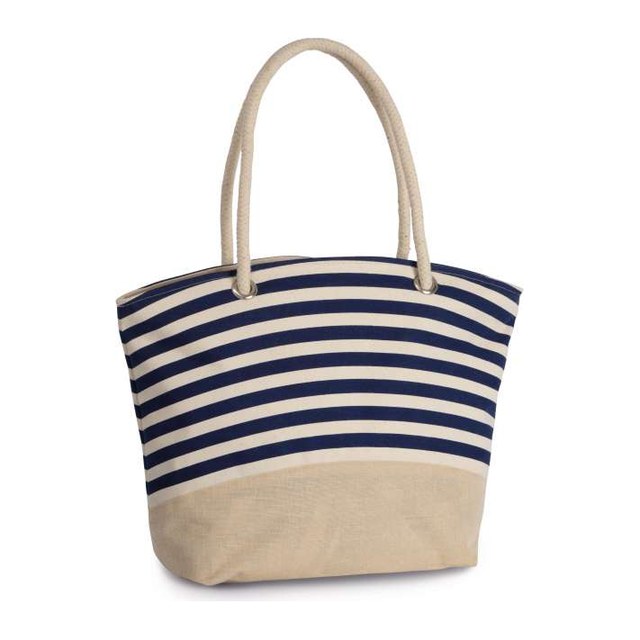 Jute Canvas Duffel Shopping Bag