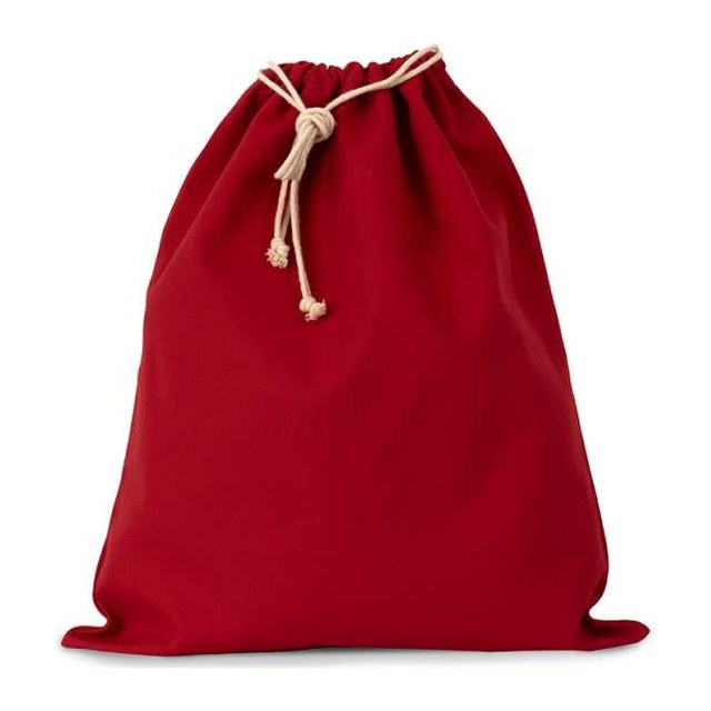 Cotton Bag With Drawcord Closure - Large Size – Cherry Red