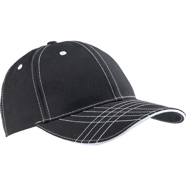 6 Panels Fashion Cap – Black/White
