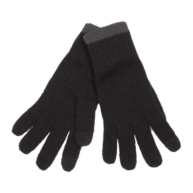 Touch Screen Knitted Gloves – Black/Dark Grey