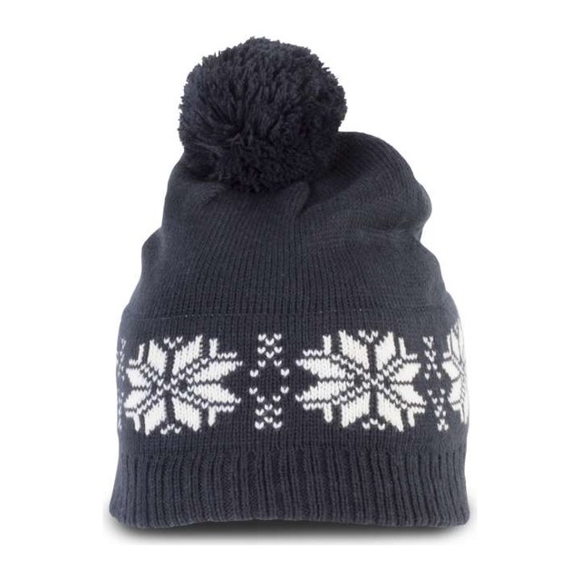 Fair Isle Knit Beanie – Night Navy