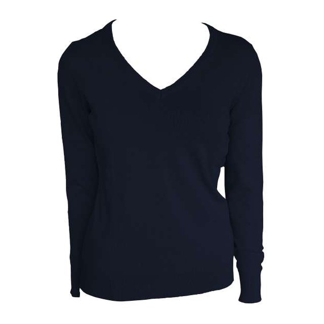 Women’s V-Neck Fine Gauge Cotton Pullover
