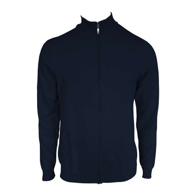 Men’s Full Zip Cardigan Fine Gauge Cotton – Navy