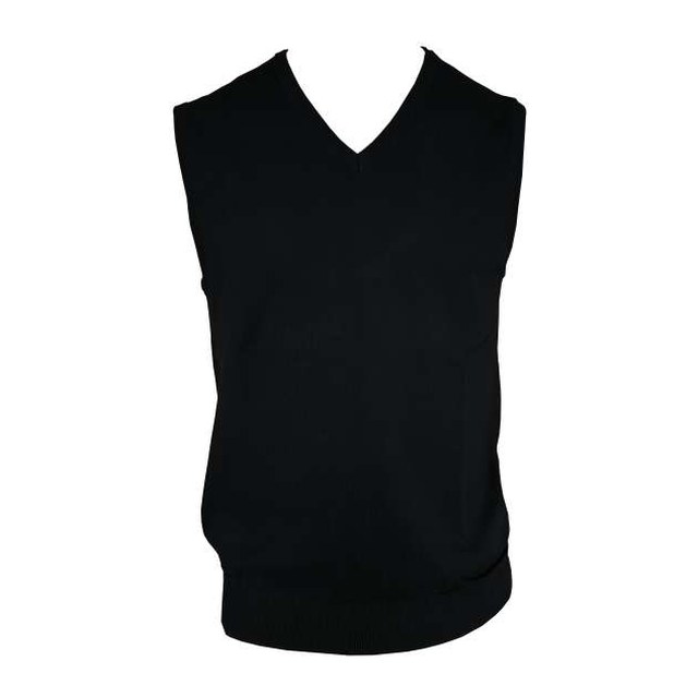 Men’s V-Neck Sleeveless Pullover Fine Gauge Cotton