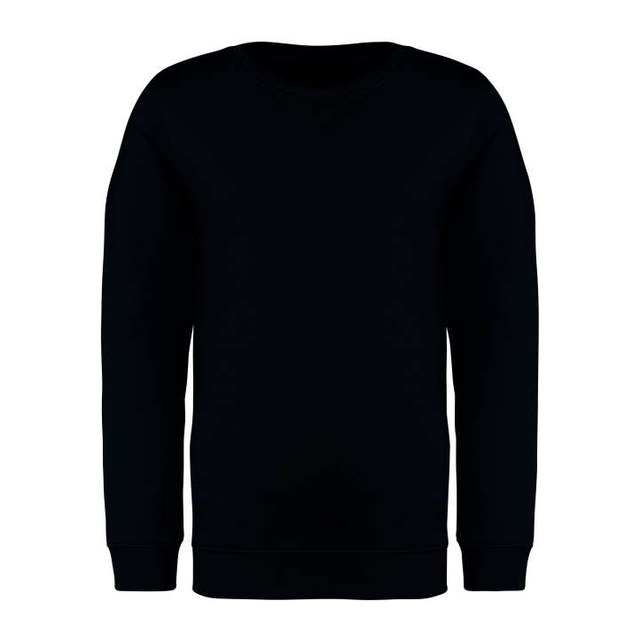 Kids' Eco-Friendly Round Neck Sweatshirt – Black