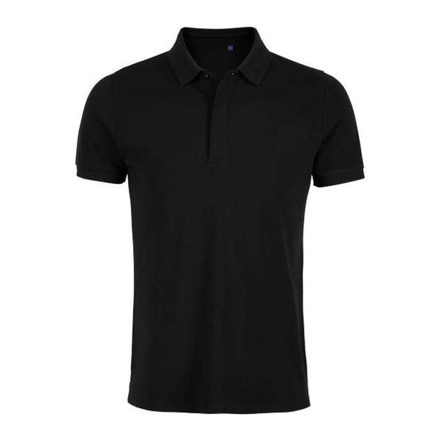 Owen Men - Piqué Polo Shirt With Concealed Placket – Deep Black