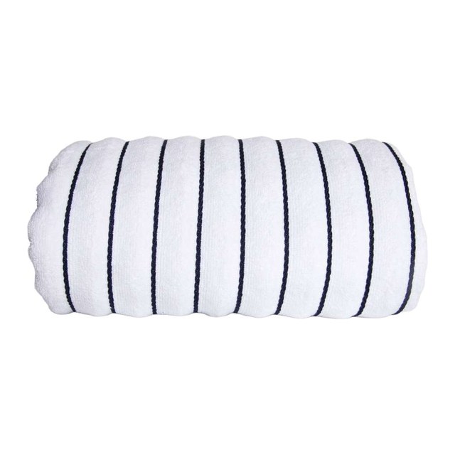 Olima Beach Striped Towel – White/Navy