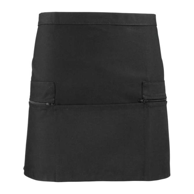 Zip Pocket Waist Apron – Black