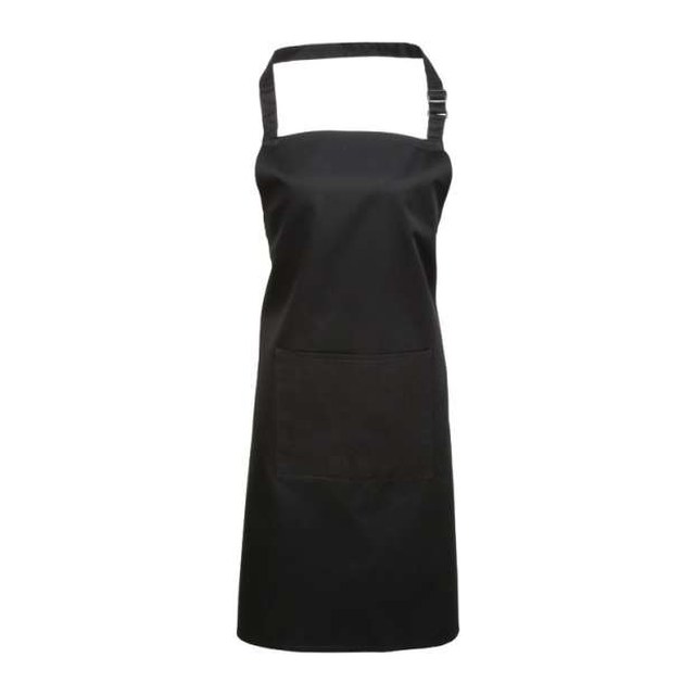 'Colours Collection’ Bib Apron With Pocket – Black