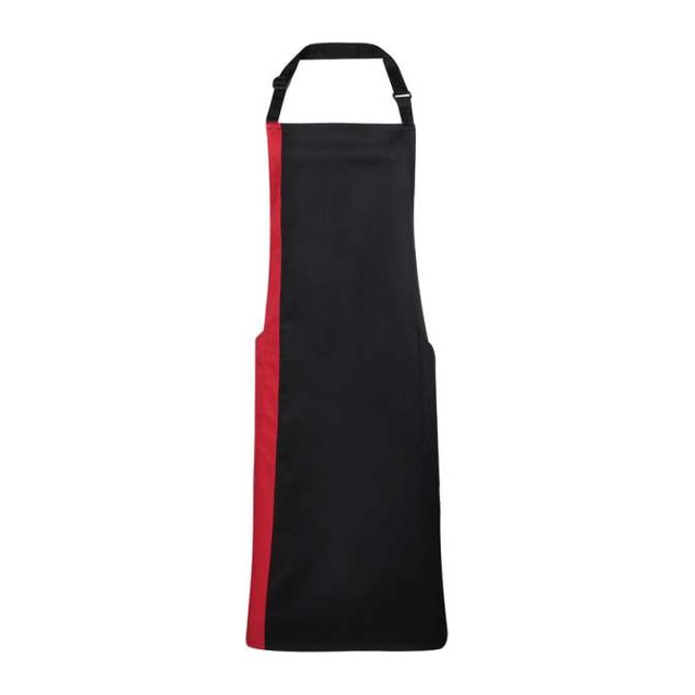 'Colours Collection’ Contrast Bib Apron – Black/Red