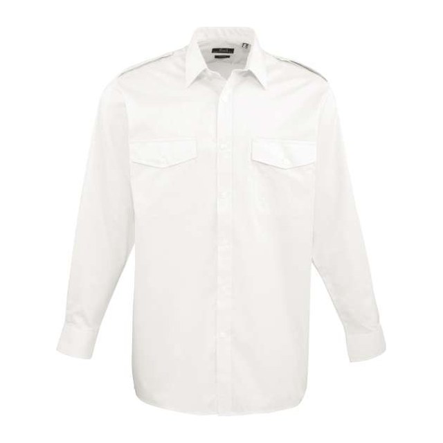 Men’s Long Sleeve Pilot Shirt – White