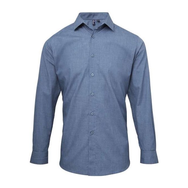 Men's Cross-Dye Roll Sleeve Poplin Bar Shirt – Indigo Denim