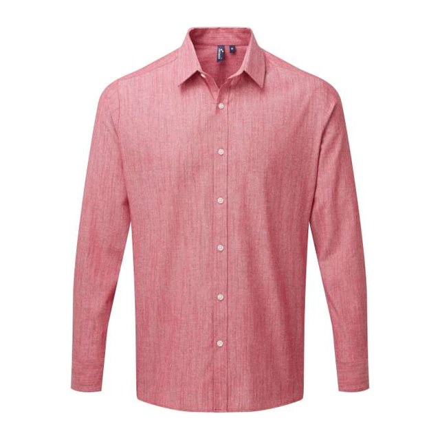 Men's Cotton Slub Chambray Long Sleeve Shirt