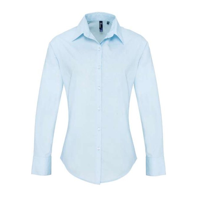 Women's Poplin Supreme Long Sleeve Shirt – Light Blue
