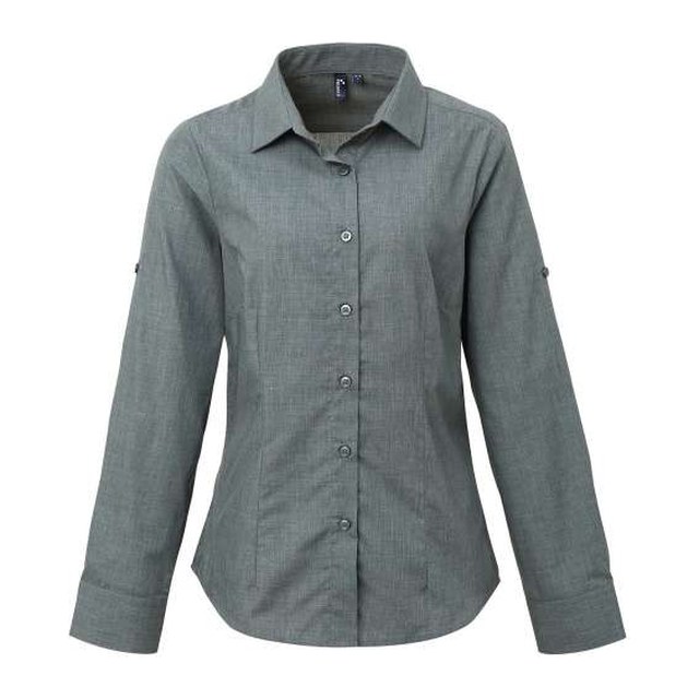 Women's Cross-Dye Roll Sleeve Poplin Bar Shirt