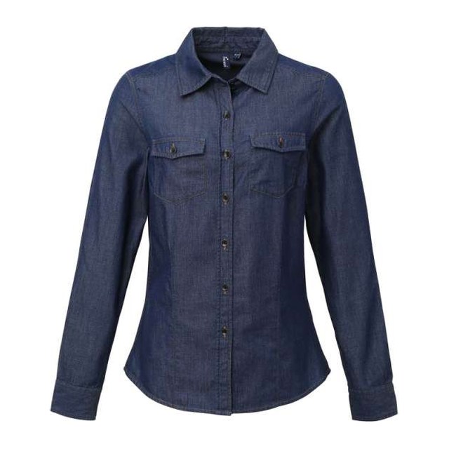 Women's Jeans Stitch Denim Shirt – Indigo Denim