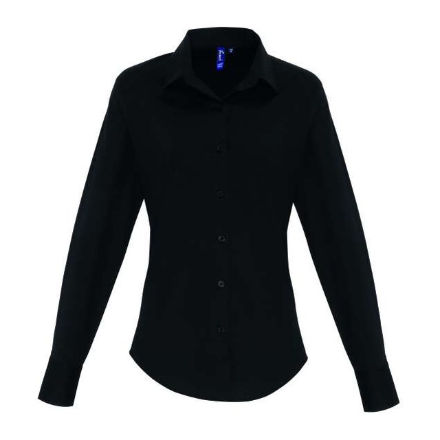 Women's Stretch-Fit Cotton Poplin Long Sleeve Shirt