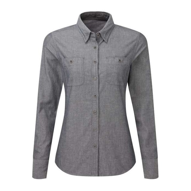 Women's Organic Chambray Fairtrade Shirt – Grey Denim