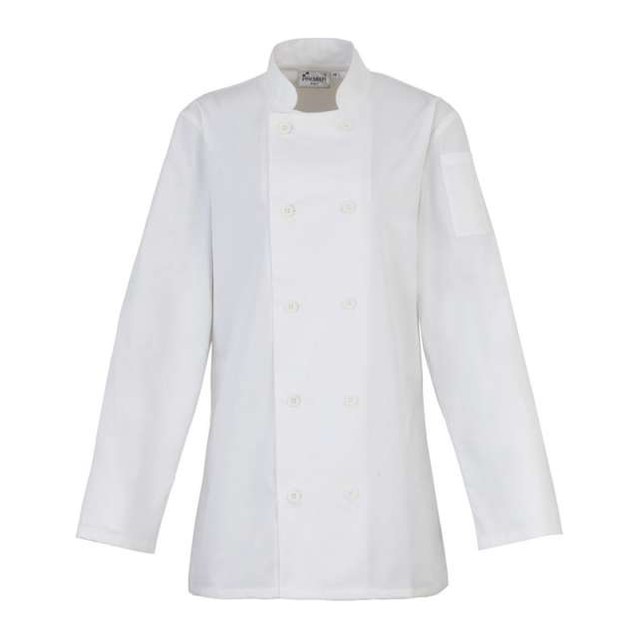 Women's Long Sleeve Chef's Jacket – White
