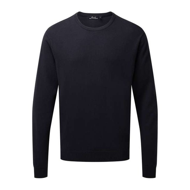 Men's Crew Neck Cotton Rich Knitted Sweater – Navy