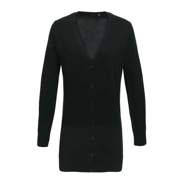 Women's Long Length Knitted Cardigan – Black