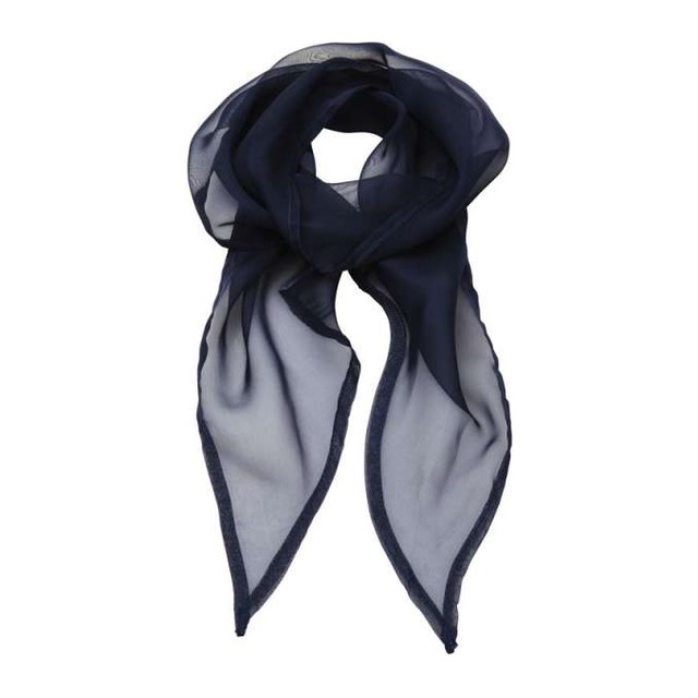 'Colours Collection' Plain Chiffon Scarf – Navy