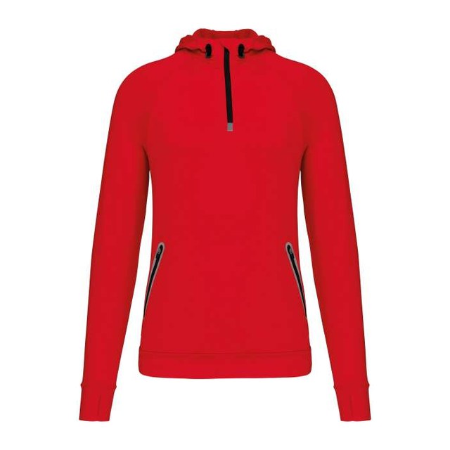 Zip Neck Hooded Sports Sweatshirt