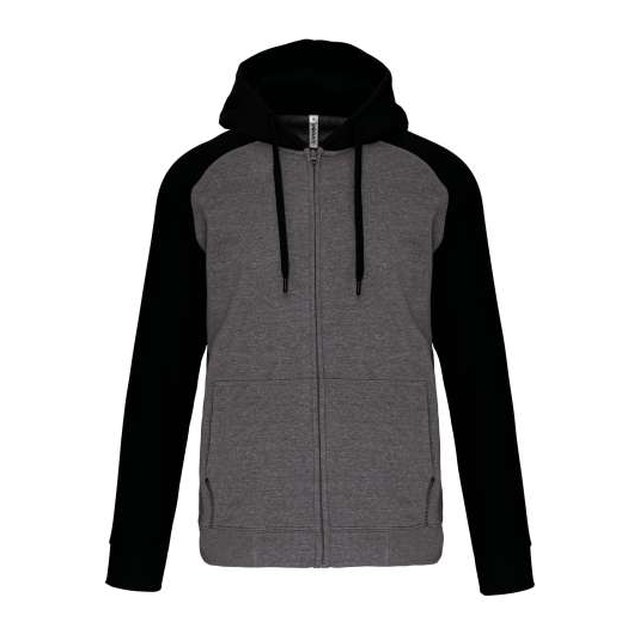 Unisex Two-Tone Zipped Hooded Fleece Jacket