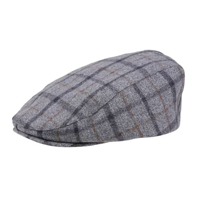 Acre Tweed-Effect Flatcap – Grey Check
