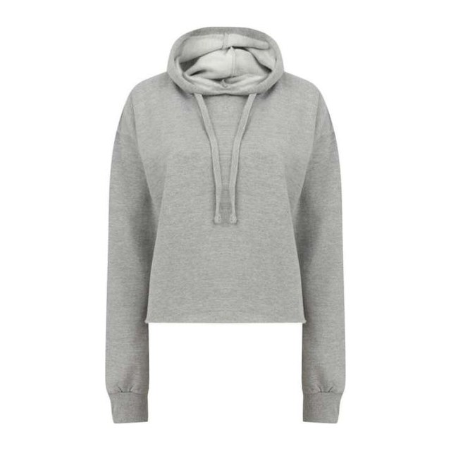 Women's Cropped Slounge Hoody – Heather Grey