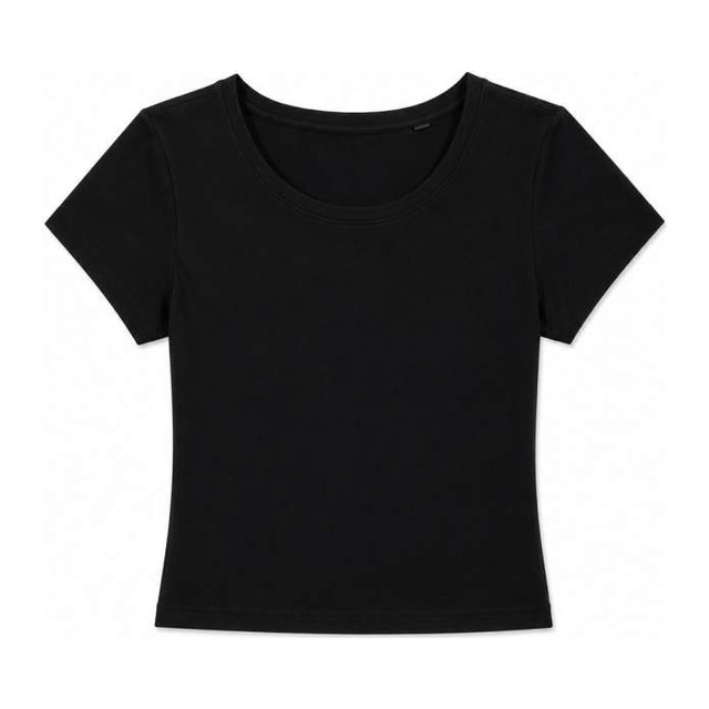 Womens Fitted Crop Top – Black
